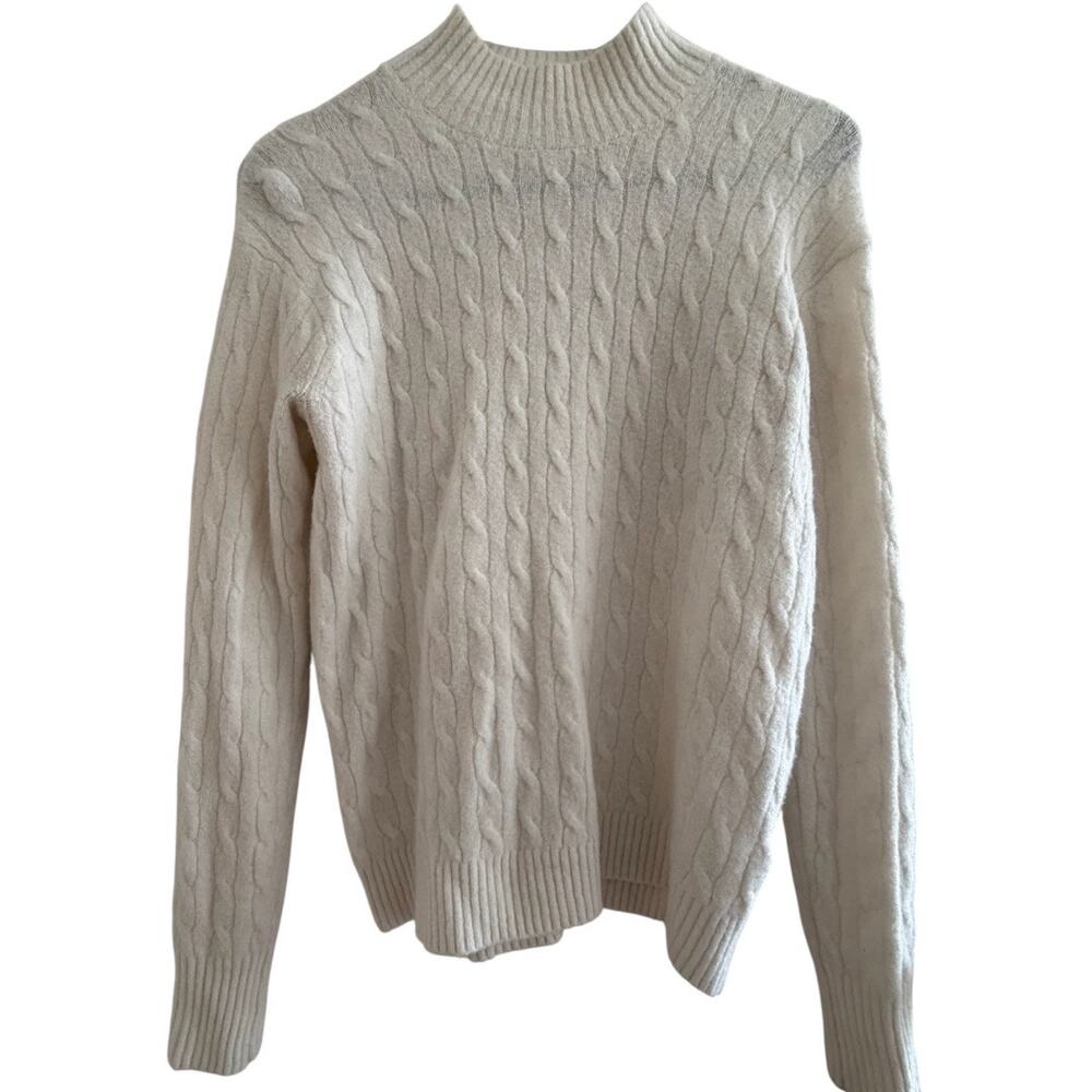 J. Crew Extra Soft Cable Knit Cream Sweater Size Small
